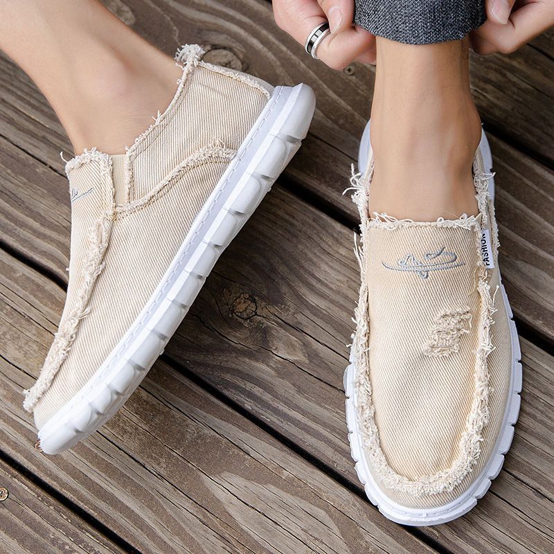 Mens Fashion Trainers - Modieuze canvas sneakers met print voor