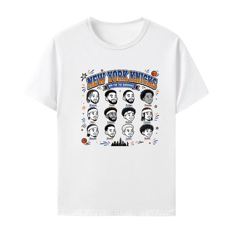 Men'S Fashion New York - New York Knicks Lineup T-shirt voor