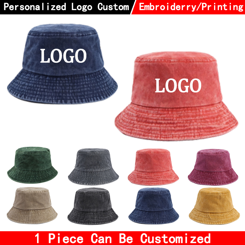Men'S Fashion With Hat - Op maat gemaakte denim bucket hat
