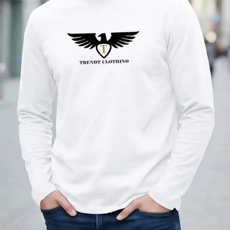 Men'S Fashion T Shirts - Nieuw: 100% puur katoenen herfst-T-shirt met