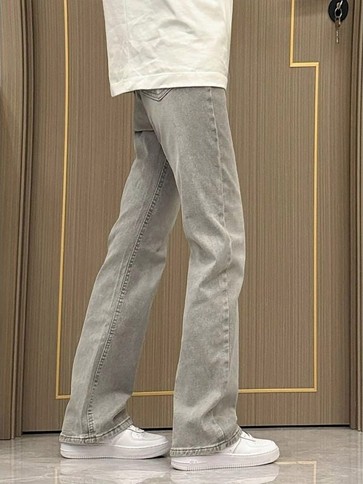 Rookgrijze, rechte, slanke jea - Men'S Fashion Grey Jeans recensie en prijs